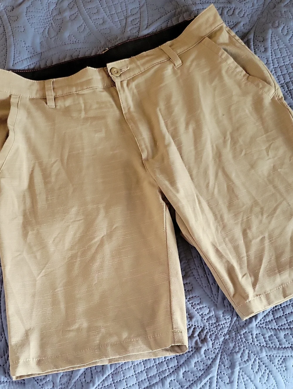 Burnside Men's Khaki Cotton Blend Shorts